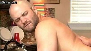 Horny gays enjoying anal sex in the kitchen porn video